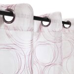 Rideau voilage brod� corail � ?illets 140x240cm - pr�t � poser dylrev