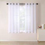 Rideaux voilages - d�grad� avec oeillets - pour cuisine salon chambre - 2 pi�ces 140175cm blanc - blanc ...