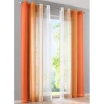 Rideaux voilages d�grad�s orange et blanc 140x225 cm2 panneaux voile transparent pour fen�trebalconsalle ...