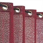 Rideau voilage dentelle bordeaux 140x240cm à ?illets prêt à poser - dylrev Rideau voilage dentelle bordeaux 140x240cm à ?illets prêt à poser - dylrev