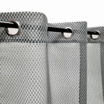 Rideau voilage dentelle losange prêt à poser 140x240cm en gris - dylrev Rideau voilage dentelle losange prêt à poser 140x240cm en gris - dylrev