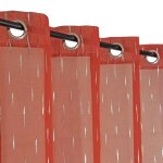 Rideau voilage design argent  ?illets 140x240cm en terracotta - prt  poser