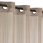 Rideau voilage effet filtre taupe 140x240cm avec ?illets - dylrev pr�t � poser