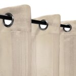 Rideau voilage �l�gant � fines rayures avec ?illets 140x240cm beige - dylrev