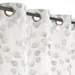 Rideau voilage etamine imprim� pr�t � poser 140x240cm en perle dylrev - id�al pour votre int�rieur