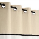 Rideau voilage etamine naturel avec parement color - 140x240cm  ?illets prt  poser