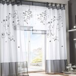 Rideaux voilages floral voile broderie a pattes panneaux de fentres pour chambre salon dcoration 2 ...