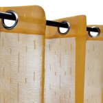 Rideau voilage  ?illets jaune moutarde 140x240 cm - lgant et prt  poser