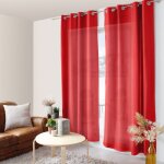 Rideau voilage � ?illets zo� 140x240cm rouge