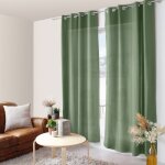 Rideau voilage � ?illets zo� 140x240cm vert argile