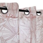 Rideau voilage imprim palme bicolore terracotta 140x240cm avec ?illets prt  poser