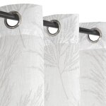 Rideau voilage imprim� v�g�tal � ?illets 140x240cm - �l�gance naturelle en blanc dylrev
