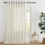 Rideau voilage en lin �cru 300�200 cmpanneau semi - transparent � ?illets pour dressingsalon ou int�rieur ...