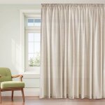Rideau voilage lin naturel - zuuko - 300x245 cm - beige - semi - transparent - filtre de lumi�re - d�coration ...