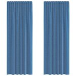 Rideaux en voile - vidaxl - 2 pi�ces - bleu royal - 140x260 cm - 100% polyester - semi - transparent ...