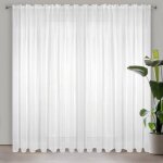 Rideau en voile - zuuko - 300x270 cm - blanc - transparent - galon fronceur - polyester - 1 pi�ce - laver ...