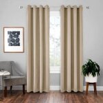 Rideau - zs7818 - 145x244 cm - 2 pi�ces - imitation soie - occultant - beige