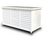 Rijoka coffre de jardin en bois - coffre de rangement - toit en mtal - 380 l - 1322 x 660 x 605 mm - ...
