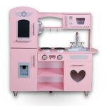 Rijoka cuisine pour enfant en bois rose avec c?ur cuisine de jeu avec micro - ondes cuisinire vier ...