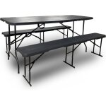 Rijoka ensemble de meubles de jardin pliables - aspect bois - table pliante avec 2 bancs pliants - table ... Rijoka ensemble de meubles de jardin pliables - aspect bois - table pliante avec 2 bancs pliants - table ...