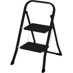Rijoka escabeau pliant  2 marches - chelle domestique pliable - acier - antidrapant - charge maximale ...