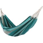 Rijoka grand hamac - 200 x 140 cm - vert � rayures - 1 personne - avec 2 crochets corde et sac de rangement ...