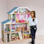 Rijoka maison de poupée en bois mansion villa xxl ensemble de meubles 28pcs 4 Étages 98x32x123cm Rijoka maison de poupée en bois mansion villa xxl ensemble de meubles 28pcs 4 Étages 98x32x123cm