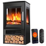 Riossad chemine lectrique noir 900w / 1800w chemine dcorative cheminee