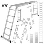 Riossad chelle multifonction 4x5 en aluminium - plateforme multi - usages - pliable - 582cm echelle
