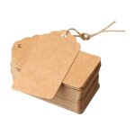 �rising ff �tiquettes en papier kraft 100 pi�ces 5 x 3 cm avec ficelle de jute cadeaux diy marron