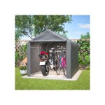 ®rising ff garage à vélos / abri à outils gris 160x220x165 cm avec volet roulant - matériau pe imperméable ... ®rising ff garage à vélos / abri à outils gris 160x220x165 cm avec volet roulant - matériau pe imperméable ...