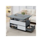 ®rising ff table basse 100 * 98 * 65cmavec rangements et étagères cachés avec roulettes surpiqûres grises ... ®rising ff table basse 100 * 98 * 65cmavec rangements et étagères cachés avec roulettes surpiqûres grises ...