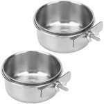 �risingff lot de 2 bols � oiseaux en acier inoxydable mangeoire et abreuvoir pour cage � oiseaux bol ...