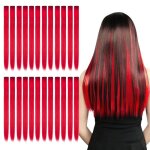 ®risingff 24 extensions de cheveux synthétiques raides arc - en - ciel de 50 cm ®risingff 24 extensions de cheveux synthétiques raides arc - en - ciel de 50 cm