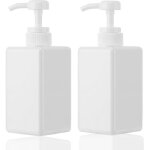 risingff lot de deux flacons pompes carrs rechargeables en plastique de 450 ml pour lotion huile essentielle ...