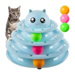 �risingff jouet pour chat - balle dactivation / tour � balles pour chats bleu