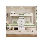 risingff lit mezzanine 90 x 200 cm 3 couchages chelle escamotable sans matelas blanc