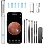 �risingff otoscope 1080p avec led pour l�limination du c�rumen pour iphone ipad et android - blanc
