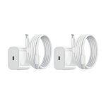 �risingff pack de 2 - chargeur iphone - chargeur rapide - adaptateur + c�ble 20 w blanc taille unique ...
