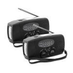 �risingff radio portable avec chargeur solaire radio durgence et batterie externe (pack de 2)