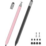 �risingff stylet pour �cran haute sensibilit� et haute pr�cision avec 10 pointes de rechange (noir et ...