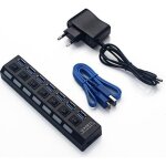 risingff usb3. 0 hub 7 ports usb v3. 0 + 5v / 2a power