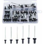 Rivets aveugles noirs 120 pices aluminium pop rivets assortiment tte dme pour mtal