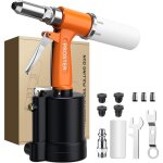 Riveteuse pneumatique proster 1408kgf professionnelle avec 4 embouts pour aluminium et acier