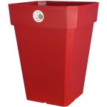 Riviera pot de fleurs carr soleilla en plastique - 49 x 49 x h 50 cm - 65 l - rouge