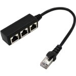 Cble rpartiteur rj45 - non spcifi - 3 voies - noir - cordon de raccordement - adaptateur ethernet ...