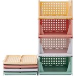 Rman� 4 pcs organisateur armoire vetement empilable sac tiroir coulissant de rangement unit�s couettes ...