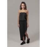 Robe bandeau - urban classics - viscose - noir - grandes tailles - asym�trique
