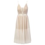 Robe de c�r�monie kraimod 54740 blanche ? robe de soir�e / cocktail col v sans manches au genou