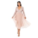 Robe de ceremonie - de cocktail - de mariage maya deluxe - eg024 - midi - mm - taupeblush Robe de ceremonie - de cocktail - de mariage maya deluxe - eg024 - midi - mm - taupeblush